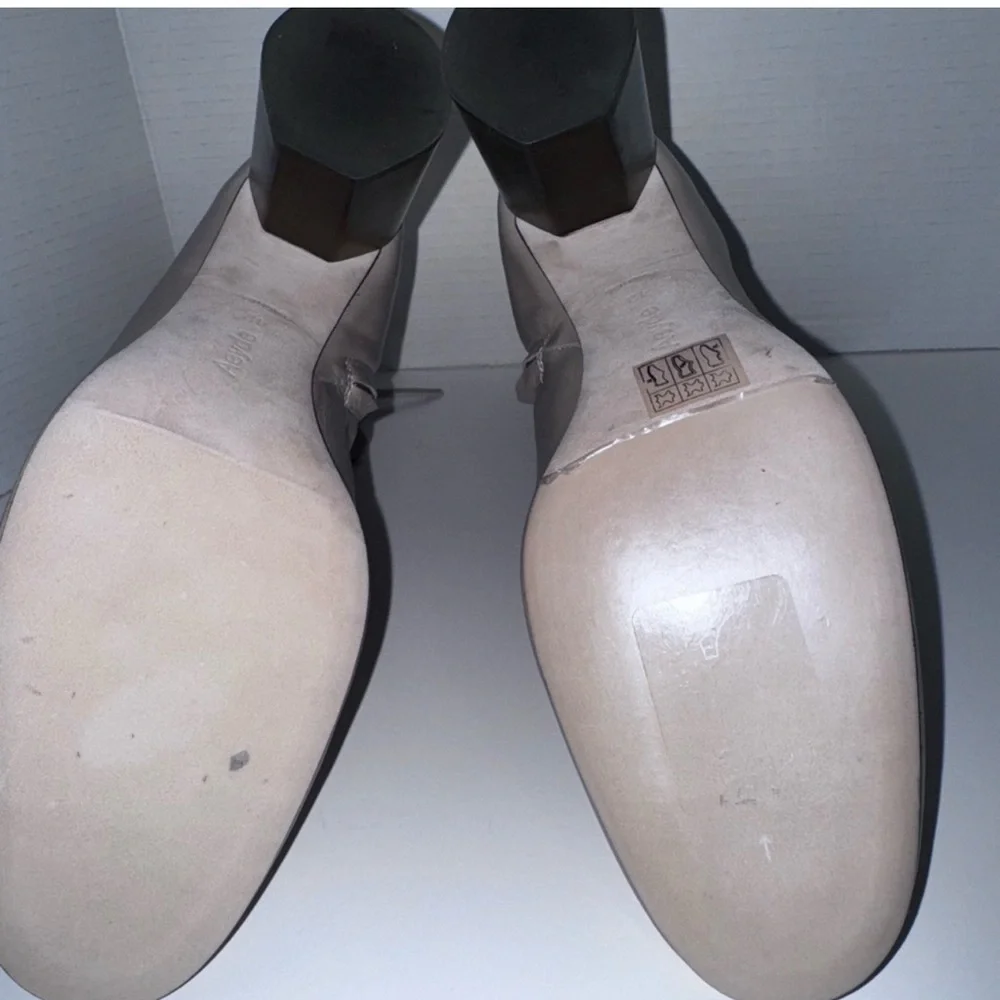 Aeyde Alena Taupe Leather Ankle Boots 42=11